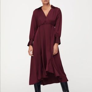 Zara Satin Effect Midi Dress
